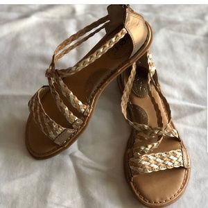 Size 7 Born Gold braided Sandals